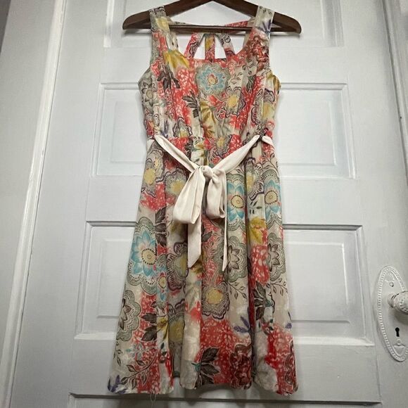 Monteau Light, Flowy Sleeveless Dress w/ Caged Back - Picture 3 of 9